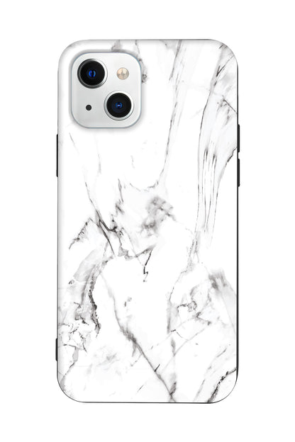 Beyaz Mermer 1 Lansman Model İçi Kadife Silikon Telefon Kılıfı