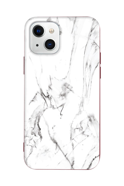 Beyaz Mermer 1 Lansman Model İçi Kadife Silikon Telefon Kılıfı