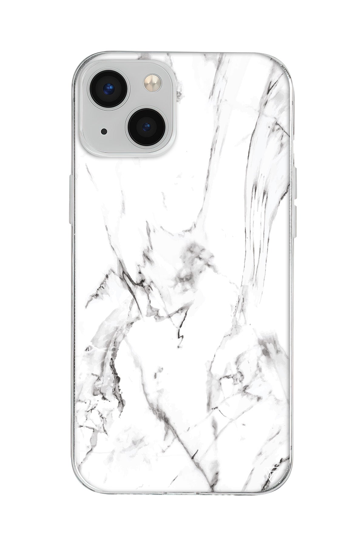 Beyaz Mermer 1 Lansman Model İçi Kadife Silikon Telefon Kılıfı