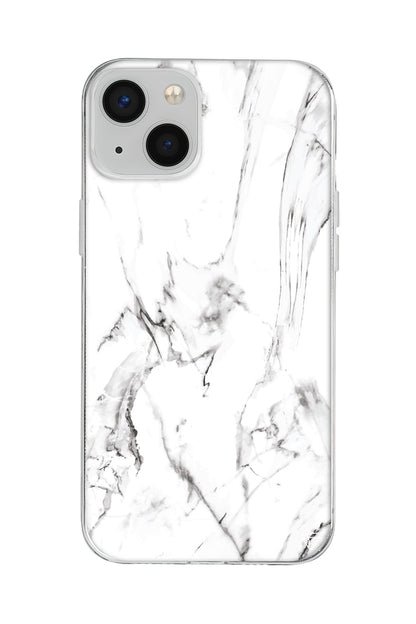 Beyaz Mermer 1 Lansman Model İçi Kadife Silikon Telefon Kılıfı