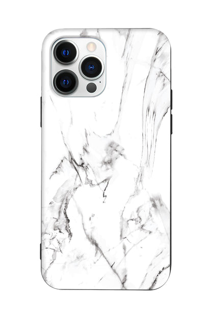 Beyaz Mermer 1 Lansman Model İçi Kadife Silikon Telefon Kılıfı