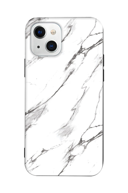 Beyaz Mermer 2 Lansman Model İçi Kadife Silikon Telefon Kılıfı – Plus Serisine Özel