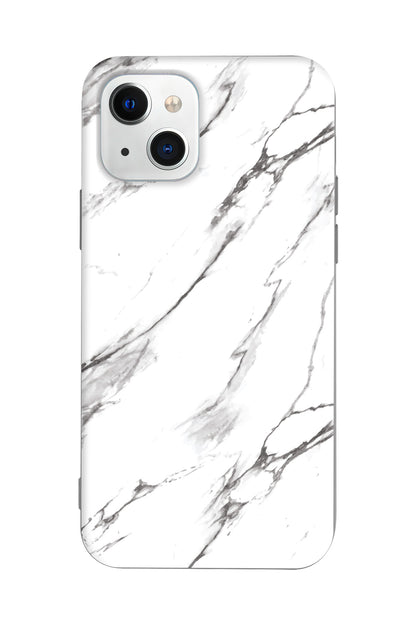 Beyaz Mermer 2 Lansman Model İçi Kadife Silikon Telefon Kılıfı – Plus Serisine Özel