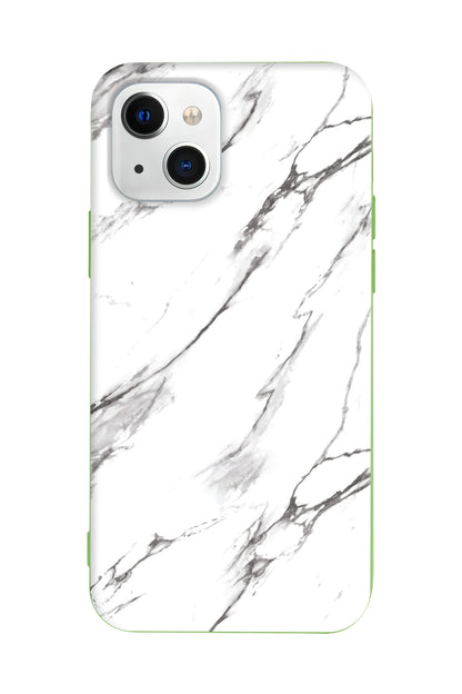 Beyaz Mermer 2 Lansman Model İçi Kadife Silikon Telefon Kılıfı – Plus Serisine Özel
