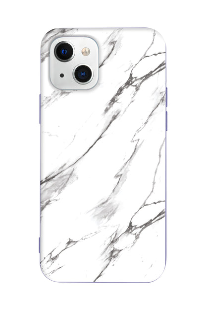 Beyaz Mermer 2 Lansman Model İçi Kadife Silikon Telefon Kılıfı – Plus Serisine Özel
