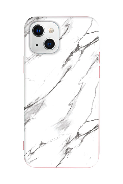 Beyaz Mermer 2 Lansman Model İçi Kadife Silikon Telefon Kılıfı – Plus Serisine Özel