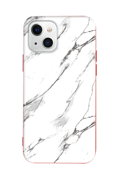 Beyaz Mermer 2 Lansman Model İçi Kadife Silikon Telefon Kılıfı – Plus Serisine Özel