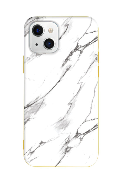 Beyaz Mermer 2 Lansman Model İçi Kadife Silikon Telefon Kılıfı – Plus Serisine Özel