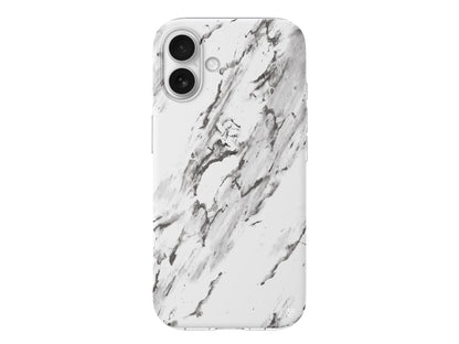 Beyaz Mermer 3 Lansman Model İçi Kadife Silikon Telefon Kılıfı – Plus Serisine Özel