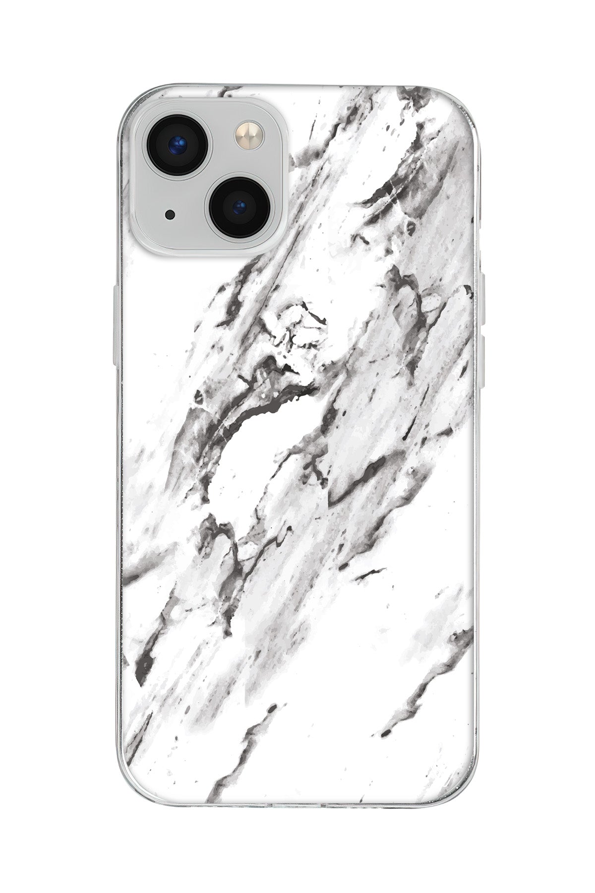 Beyaz Mermer 3 Lansman Model İçi Kadife Silikon Telefon Kılıfı – Plus Serisine Özel