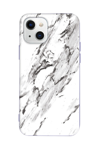Beyaz Mermer 3 Lansman Model İçi Kadife Silikon Telefon Kılıfı – Plus Serisine Özel
