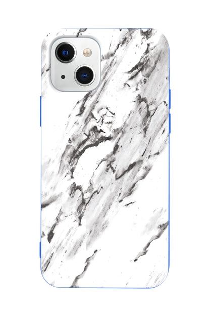 Beyaz Mermer 3 Lansman Model İçi Kadife Silikon Telefon Kılıfı – Plus Serisine Özel