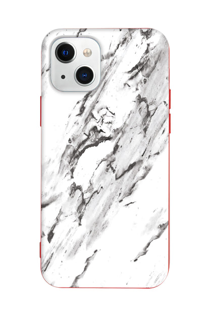 Beyaz Mermer 3 Lansman Model İçi Kadife Silikon Telefon Kılıfı – Plus Serisine Özel