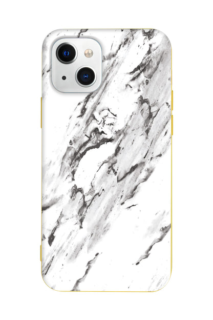 Beyaz Mermer 3 Lansman Model İçi Kadife Silikon Telefon Kılıfı – Plus Serisine Özel