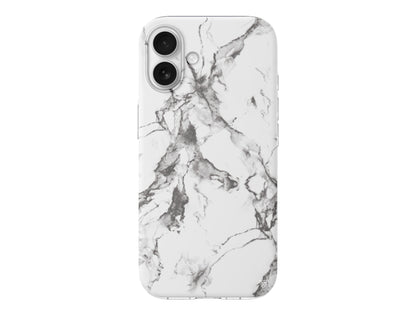 Beyaz Mermer 4 Lansman Model İçi Kadife Silikon Telefon Kılıfı – Plus Serisine Özel