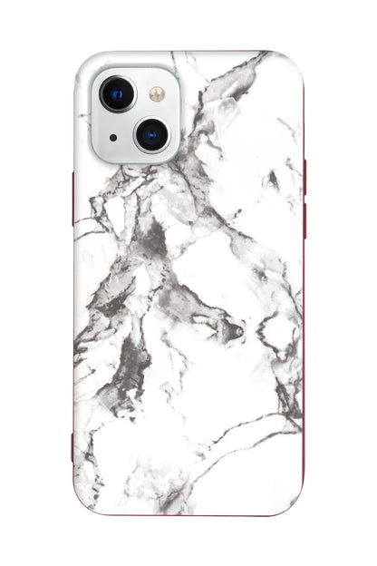 Beyaz Mermer 4 Lansman Model İçi Kadife Silikon Telefon Kılıfı