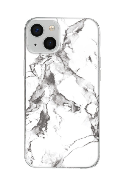 Beyaz Mermer 4 Lansman Model İçi Kadife Silikon Telefon Kılıfı