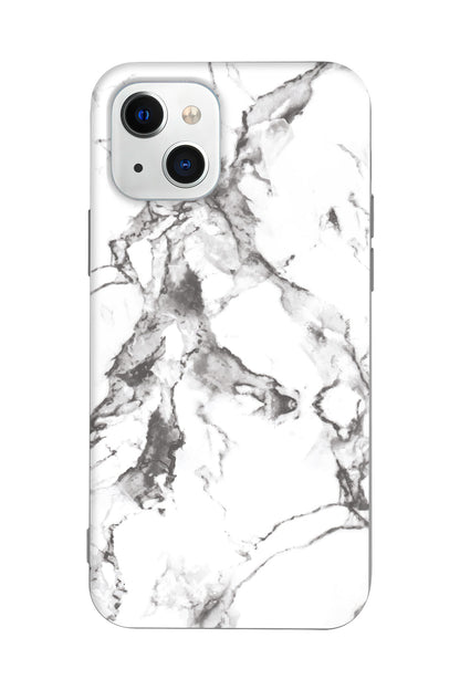 Beyaz Mermer 4 Lansman Model İçi Kadife Silikon Telefon Kılıfı – Plus Serisine Özel