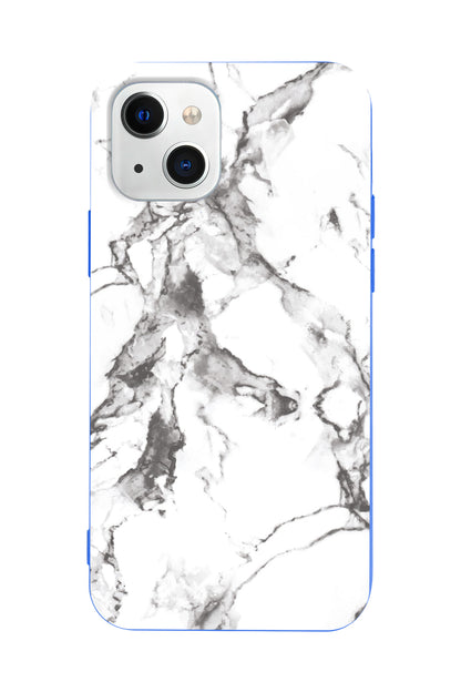 Beyaz Mermer 4 Lansman Model İçi Kadife Silikon Telefon Kılıfı
