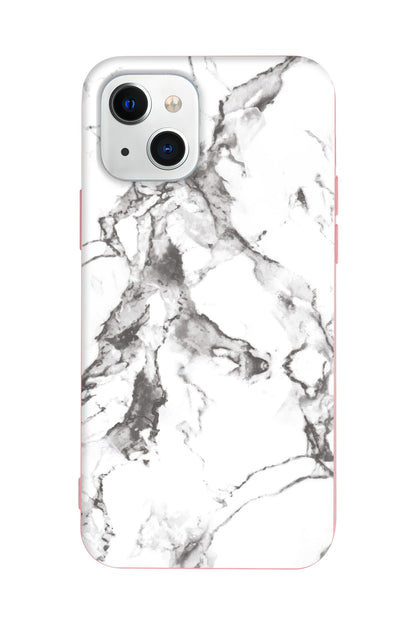 Beyaz Mermer 4 Lansman Model İçi Kadife Silikon Telefon Kılıfı – Plus Serisine Özel