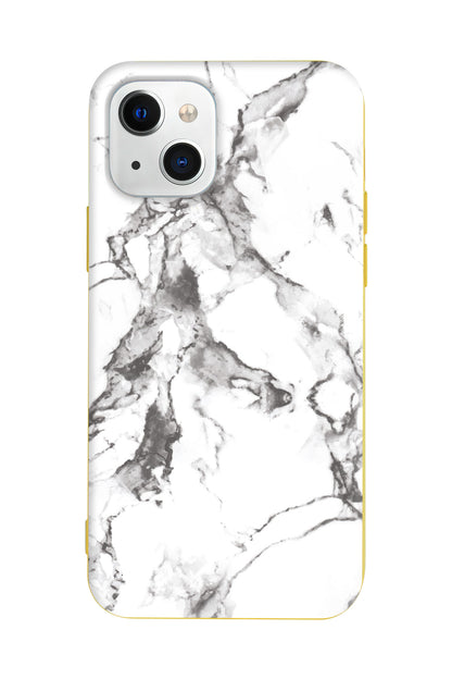 Beyaz Mermer 4 Lansman Model İçi Kadife Silikon Telefon Kılıfı