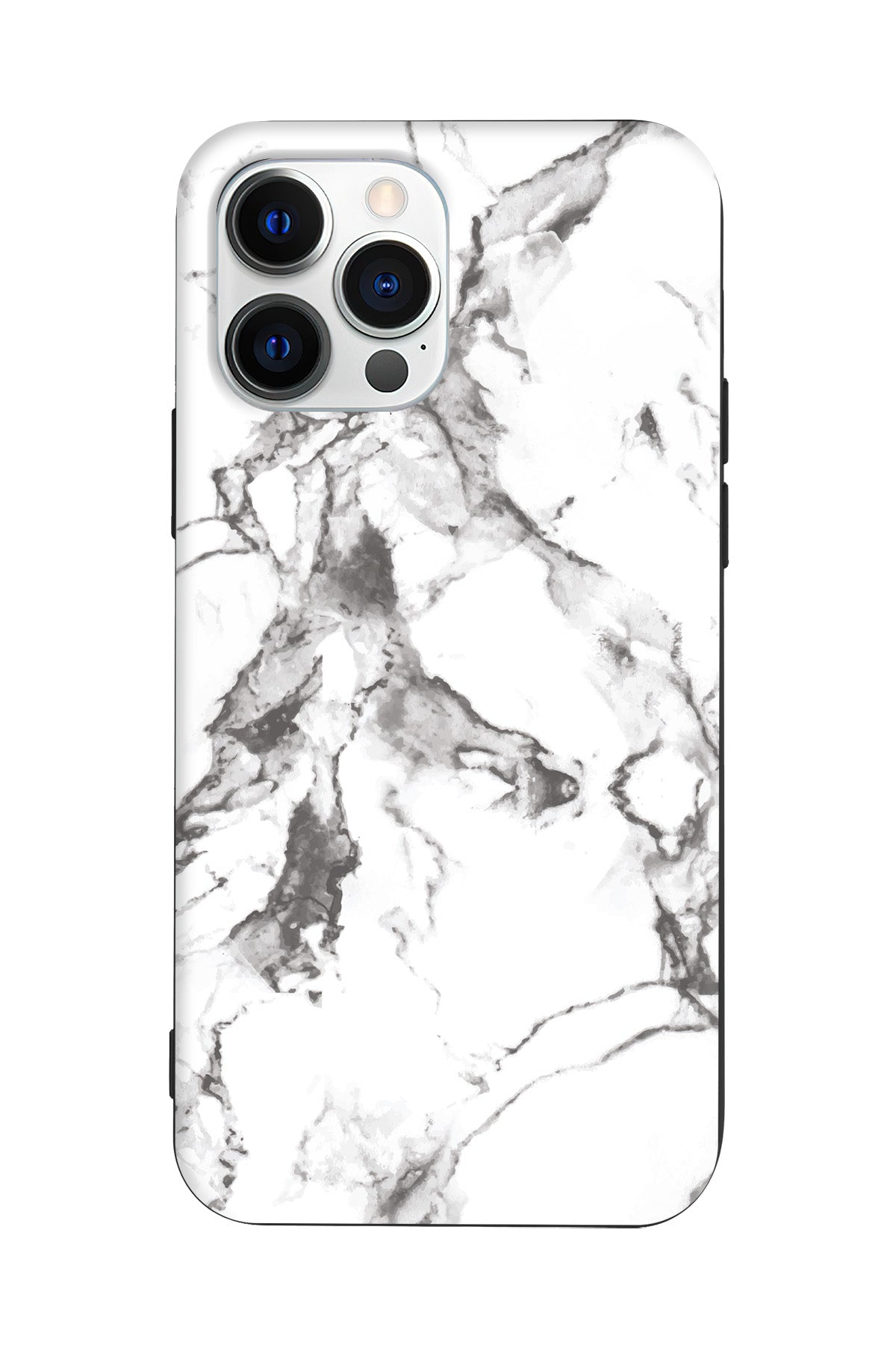 Beyaz Mermer 4 Lansman Model İçi Kadife Silikon Telefon Kılıfı