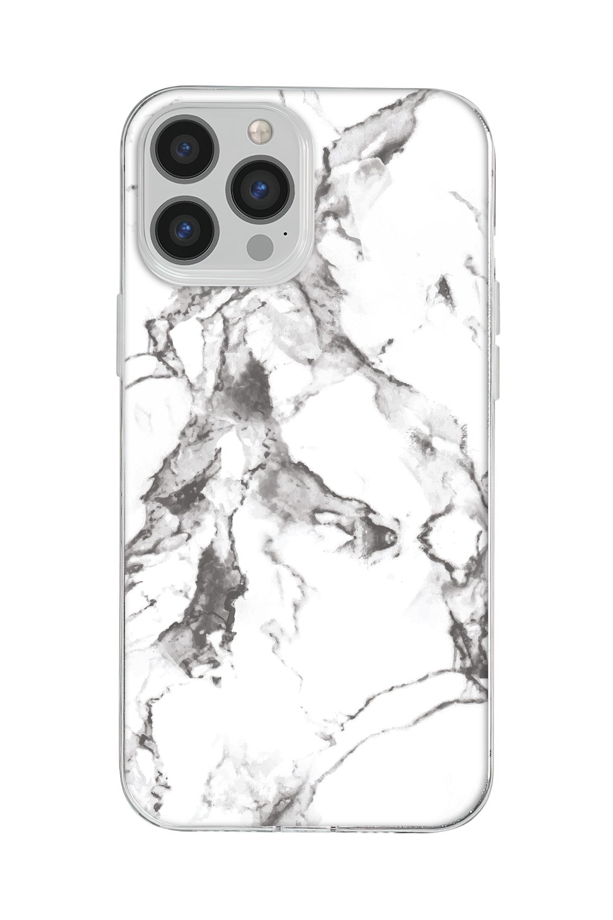 Beyaz Mermer 4 Lansman Model İçi Kadife Silikon Telefon Kılıfı