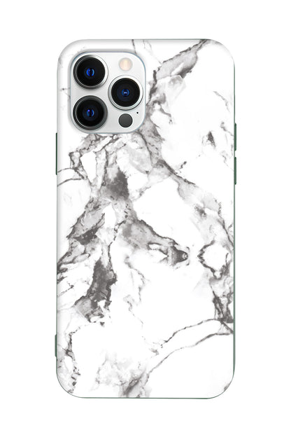 Beyaz Mermer 4 Lansman Model İçi Kadife Silikon Telefon Kılıfı