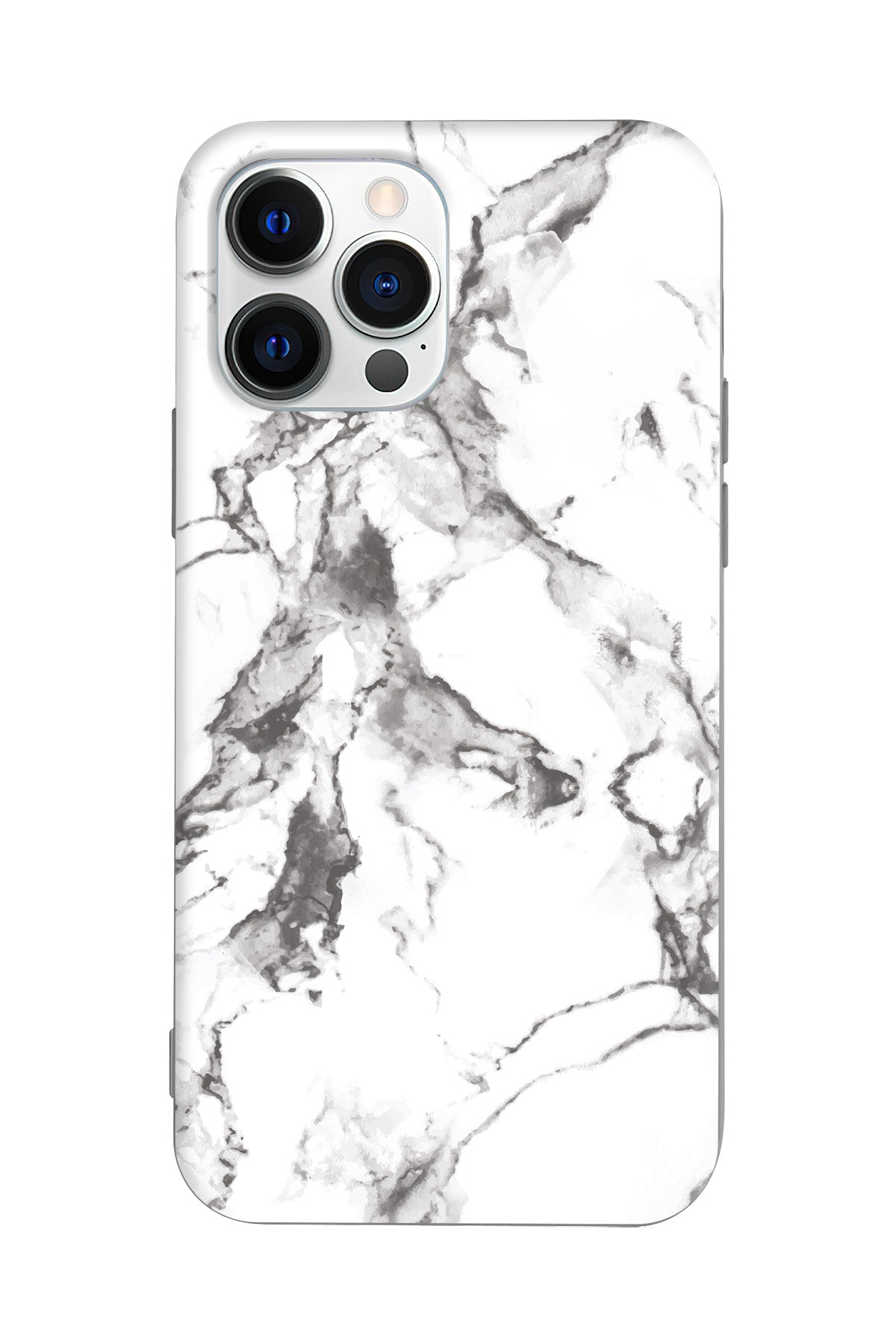 Beyaz Mermer 4 Lansman Model İçi Kadife Silikon Telefon Kılıfı