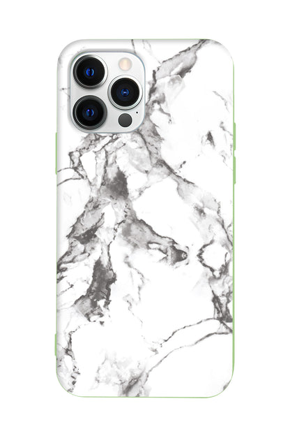 Beyaz Mermer 4 Lansman Model İçi Kadife Silikon Telefon Kılıfı