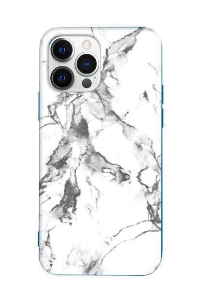 Beyaz Mermer 4 Lansman Model İçi Kadife Silikon Telefon Kılıfı