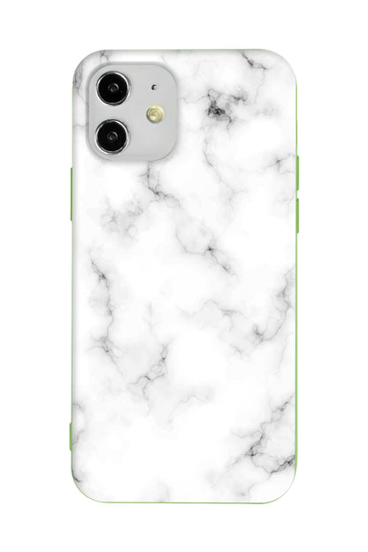 Beyaz Mermer 5 Lansman Model İçi Kadife Silikon Telefon Kılıfı