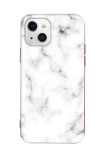 Beyaz Mermer 5 Lansman Model İçi Kadife Silikon Telefon Kılıfı