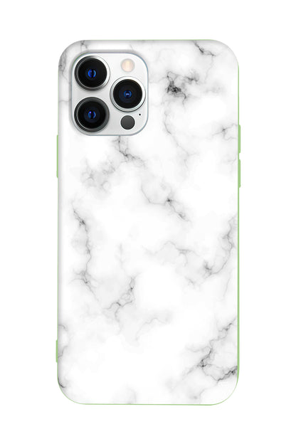 Beyaz Mermer 5 Lansman Model İçi Kadife Silikon Telefon Kılıfı