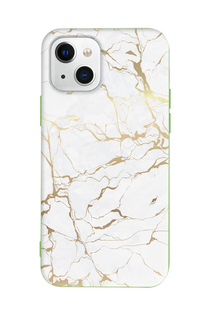 Gold Mermer Lansman Model İçi Kadife Silikon Telefon Kılıfı – Plus Serisine Özel