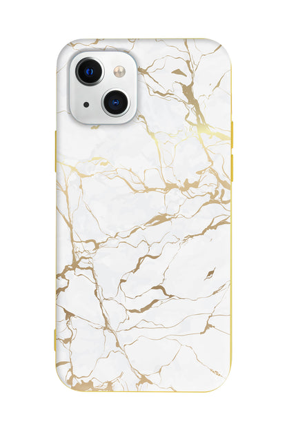 Gold Mermer Lansman Model İçi Kadife Silikon Telefon Kılıfı – Plus Serisine Özel