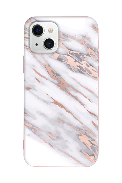 Rose Mermer Lansman Model İçi Kadife Silikon Telefon Kılıfı – Plus Serisine Özel