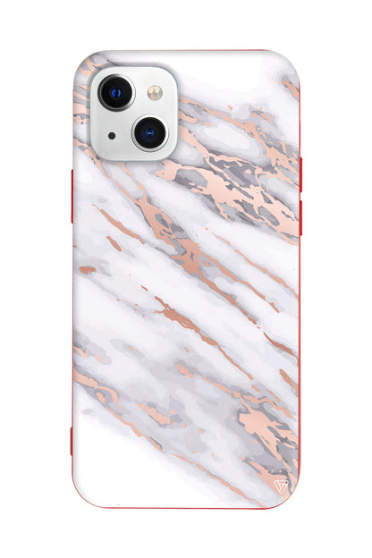 Rose Mermer Lansman Model İçi Kadife Silikon Telefon Kılıfı – Plus Serisine Özel