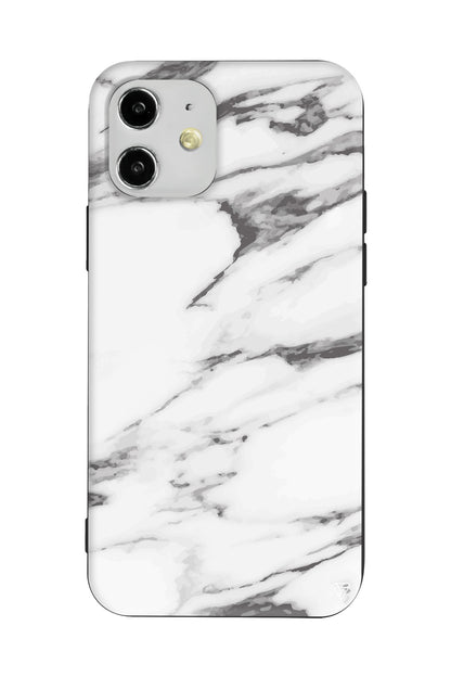 Beyaz Mermer 6 Lansman Model İçi Kadife Silikon Telefon Kılıfı
