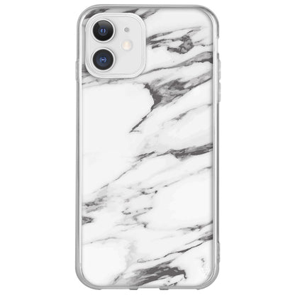 Beyaz Mermer 6 Lansman Model İçi Kadife Silikon Telefon Kılıfı