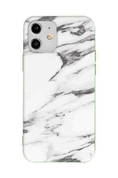 Beyaz Mermer 6 Lansman Model İçi Kadife Silikon Telefon Kılıfı