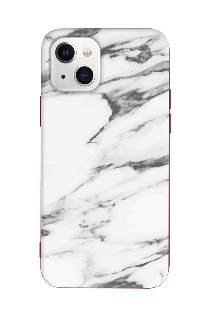 Beyaz Mermer 6 Lansman Model İçi Kadife Silikon Telefon Kılıfı – Plus Serisine Özel