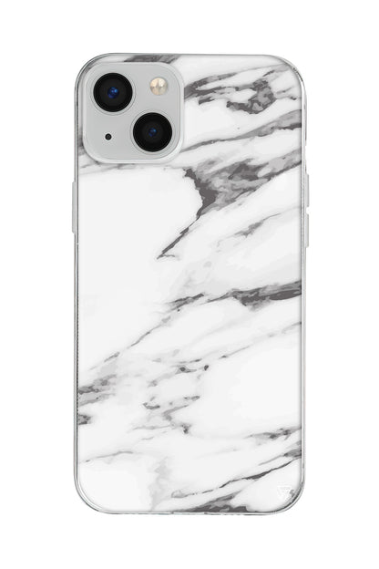 Beyaz Mermer 6 Lansman Model İçi Kadife Silikon Telefon Kılıfı