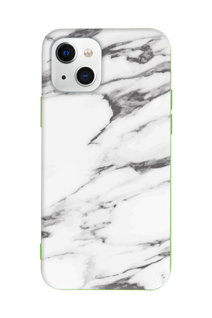 Beyaz Mermer 6 Lansman Model İçi Kadife Silikon Telefon Kılıfı