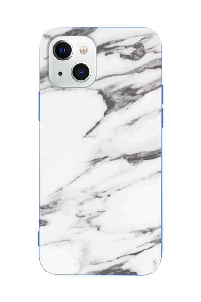 Beyaz Mermer 6 Lansman Model İçi Kadife Silikon Telefon Kılıfı – Plus Serisine Özel