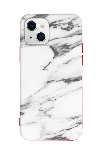 Beyaz Mermer 6 Lansman Model İçi Kadife Silikon Telefon Kılıfı – Plus Serisine Özel
