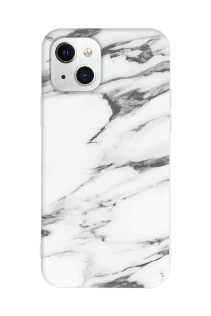 Beyaz Mermer 6 Lansman Model İçi Kadife Silikon Telefon Kılıfı – Plus Serisine Özel