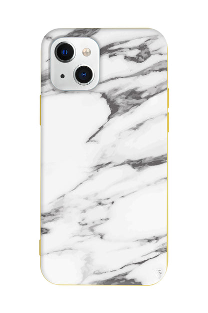 Beyaz Mermer 6 Lansman Model İçi Kadife Silikon Telefon Kılıfı – Plus Serisine Özel