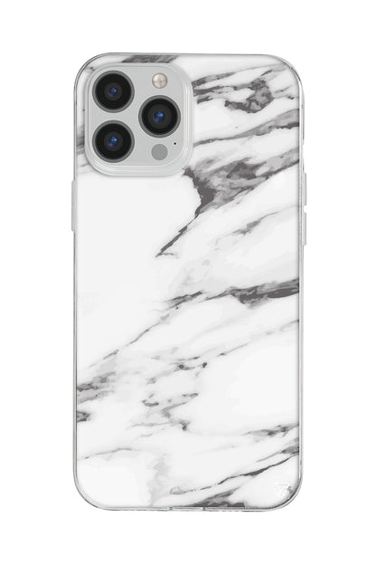 Beyaz Mermer 6 Lansman Model İçi Kadife Silikon Telefon Kılıfı