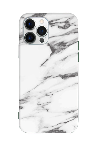 Beyaz Mermer 6 Lansman Model İçi Kadife Silikon Telefon Kılıfı
